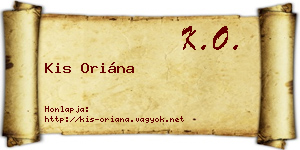 Kis Oriána névjegykártya